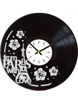 Nástěnné hodiny vyrobené z vinylové desky - PAŘÍŽ