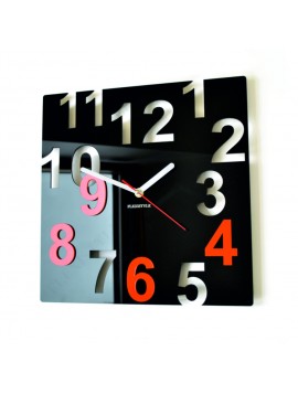 Moderní nástěnné hodiny Barevné čísla, Barva: černá, oranžová