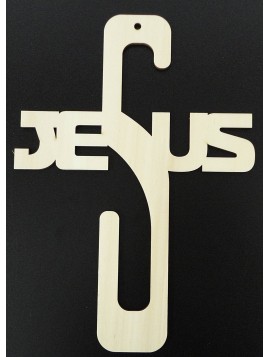 Dřevěná dekorace křížek - Jesus, rozměr-250x180 mm