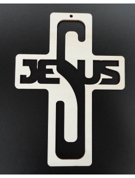 křížek ze dřeva Jezus  rozměr: 260x187 mm