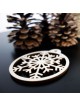 Dřevěná dekorace na vánoční stromek - Sněhová vločka, rozměr: 79x90 mm