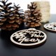 Dřevěná ozdoba na Vánoční stromek - Nový Rok, rozměr: 79x90 mm