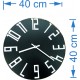 Dřevěné nástěnné hodiny z HDF černé - bílé čísla