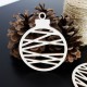 Dekorace vyrobená ze dřeva-Vánoční koule, rozměr: 79x90 mm