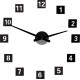 Velké nástěnné hodiny čtvercové (hodiny na stěnu z plastu) 2D DEKOR