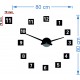 Velké nástěnné hodiny čtvercové (hodiny na stěnu z plastu) 2D DEKOR