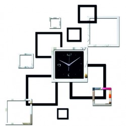 Moderní nalepovací hodiny (hodiny na stěnu čtverce) DESING JOHN XL