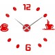 Nástěnné hodiny nalepovací COFFE PLEXI