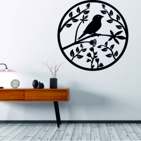 Dřevěný obraz na stěnu z překližky už je jaro štěbetání ptáka
