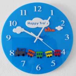 Nástěnné hodiny modré do dětského pokoje. Rozměr 30 x30 cm