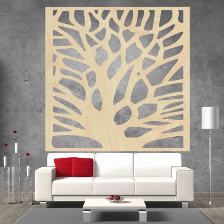 Vyřezávaný obraz na stěnu z dřevěné překližky strom OŘECH