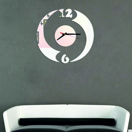 Moderní nalepovací nástěnné zrcadlové hodiny na stěnu černé