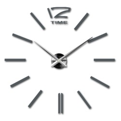 Styles nástěnné hodiny šedá kovová S003 KRETLIFON 3D šedé